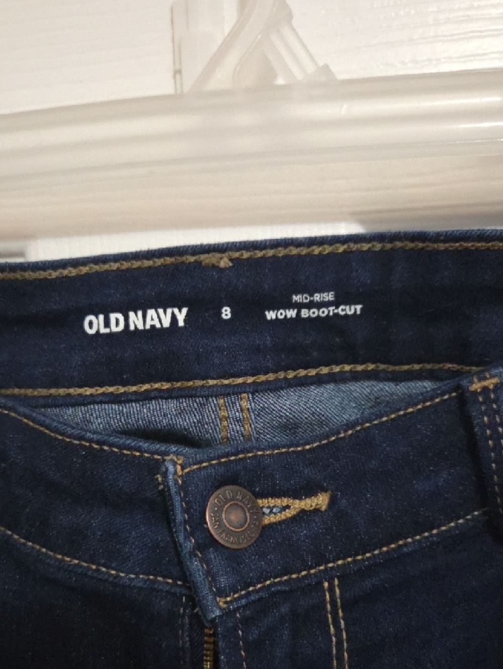 Old Navy Women's Dark Blue Boot-Cut Jeans - Picture 2 of 3